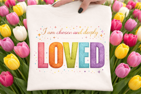 Christian Loved Embroidery Style PNG