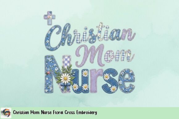 Christian Mom Nurse Floral Cross Embroidery Review