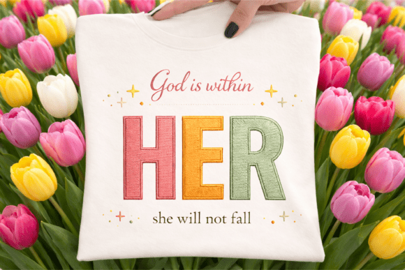 Christian Woman Faith Embroidery PNG Review
