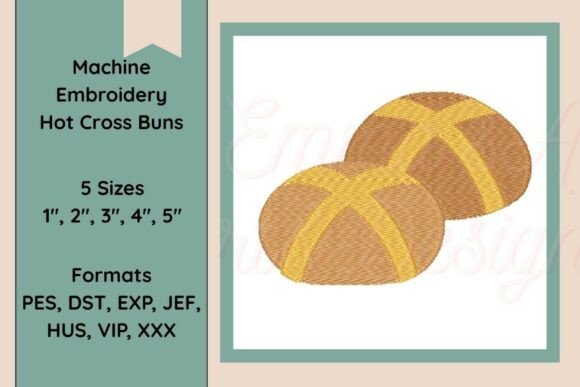 Easter Hot Cross Buns Machine Embroidery