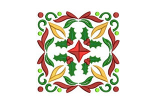 Holly Quilt Block: A Festive Machine Embroidery Design