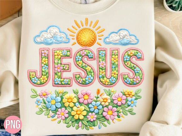 Jesus Floral Embroidery Religious PNG: Design Review